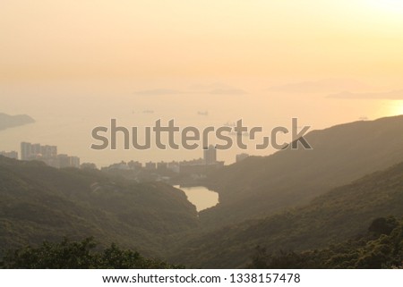 Hong Kong port at sunset