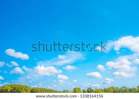 
Blue sky and white clouds.Bright blue background.
Relaxing feeling like being in the sky.