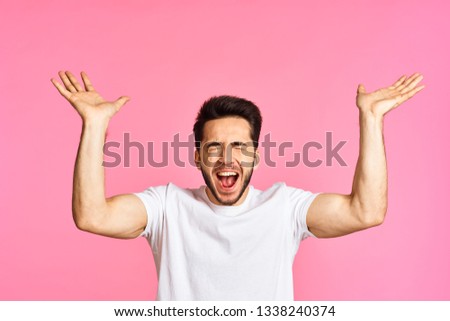        arab man shouts emotions logo                      
