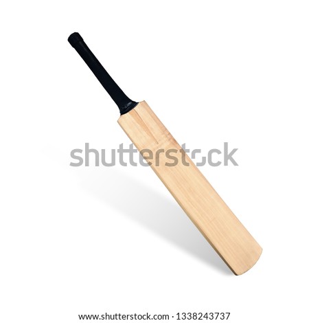 Cricket bat isolated on white background. This has clipping path. Royalty-Free Stock Photo #1338243737