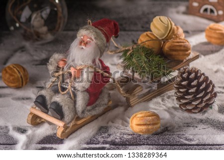 Sweet and delicious russian walnut cookies. Christmass motive. 