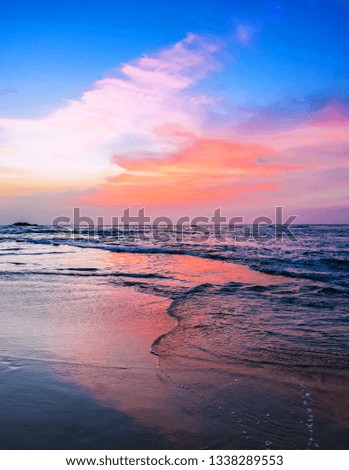 ocean on beautiful sunset or sunrise
