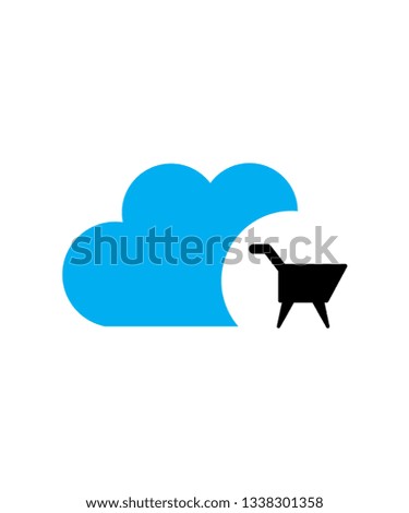 cloud shop icon , marketing , vector