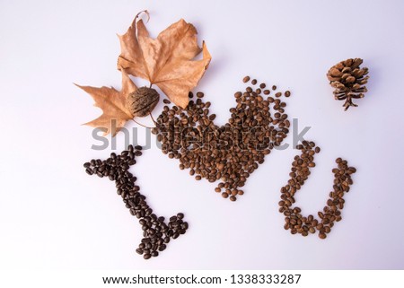Coffee beans heart decoration 