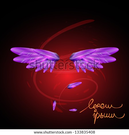 Bird Wings - Hand Drawn - On Red Background - Vector Illustration, Graphic Design Editable For Your Design