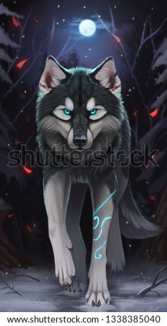 A picture of a wolf who is very handaome and shows his toughenas