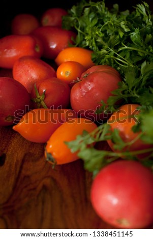 Colorful organic tomatoes