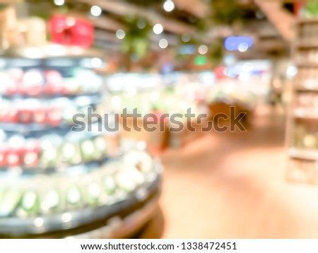 blur background with bokeh of Supermarket store 