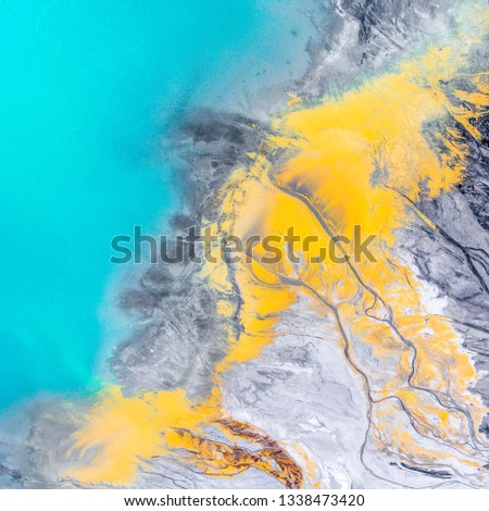 Cyan and yellow abstract background, using for material in game engine or interior design