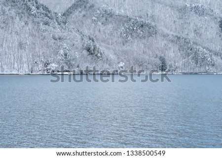 Winter Lake Kizaki view in Nagano, Japan