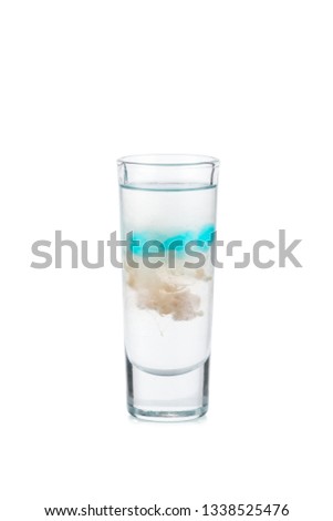 Jellyfish cocktail on the white background