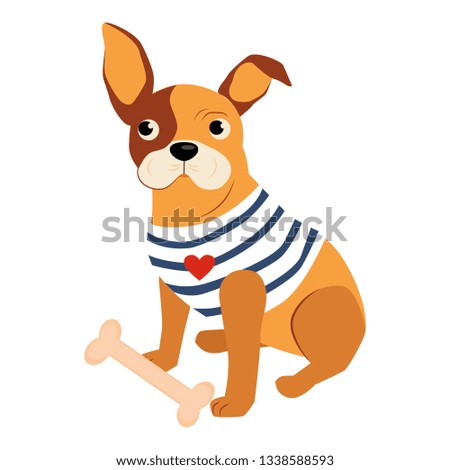 Dog. Funny Alphabet, Animal Vector Illustration