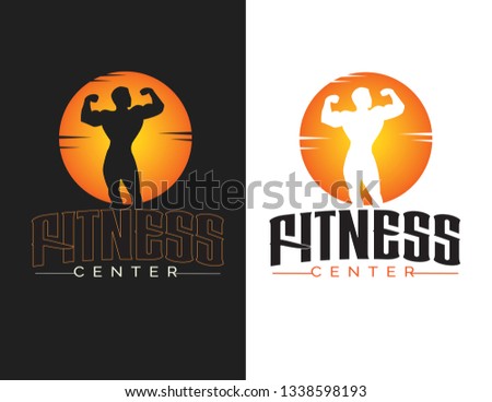 Fitness Center -  logo . Vector print for t-shirt or gym interior
