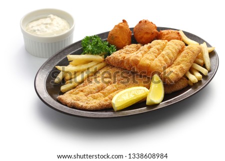southern fried fish plate, american cuisine