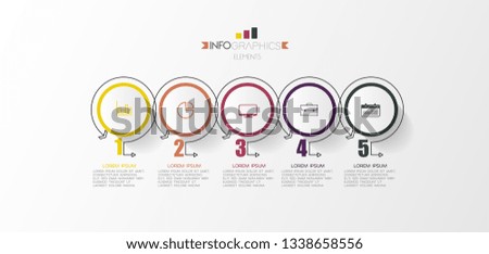 Infographic element with icons and 5 options or step. Can be used for process, presentation, diagram, workflow layout, info graph, web design. Vector illustration.