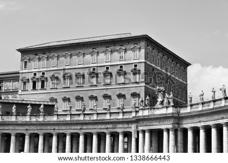 A picture of the Vatican in monochrome