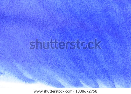 Abstract hand painted blue watercolor splash on white paper background, Creative Design Templates
