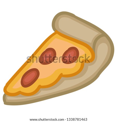 Pizza Slice Italian. Food Doodle Color Clip Art. Hand Drawn Design. Color Sketch