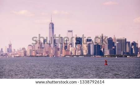 New York City skyline, color toning applied, USA.