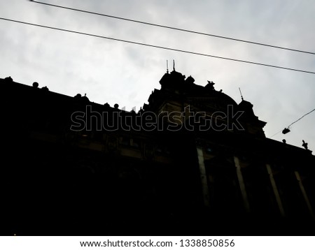   silhouette of the building in the neoclassical style