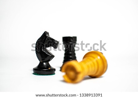 wooden Chess Pieces in a white background