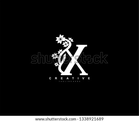 X letter luxury decorative flower ornament monogram logo