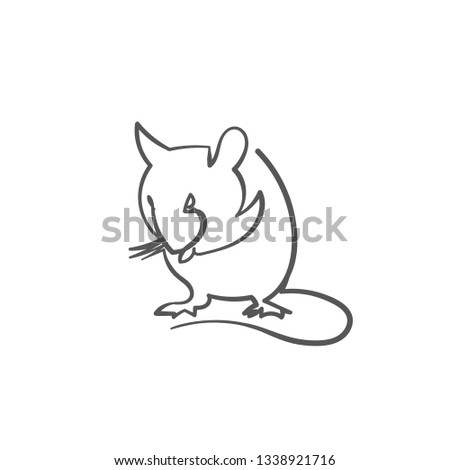 one line sketch of mouse. symbol of 2020 year