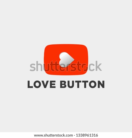 button play love line logo template vector illustration icon element isolated - vector