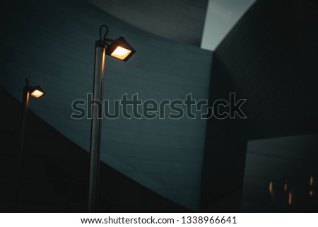 Street lights in downtown at night