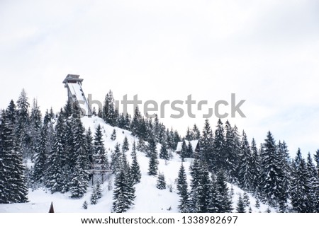 Abandoned Olympic ski jump on a Mountain Vlasic in Bosnia and Herzegovina