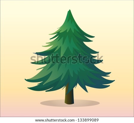 Illustration of a big pine tree