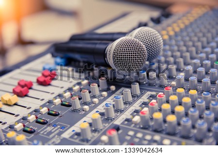 Professional Microphone and Sound Mixer   related to sound Control Room