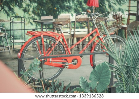 Red antique bicycle