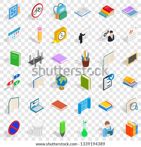 Good student icons set. Isometric style of 36 good student vector icons for web for any design