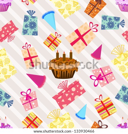 Abstract seamless pattern for Happy Birthday.