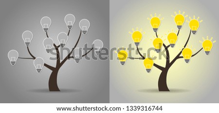Tree and bulb illustration set