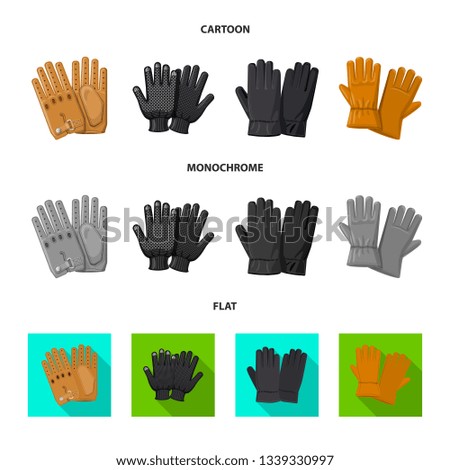 Vector design of glove and winter logo. Set of glove and equipment vector icon for stock.