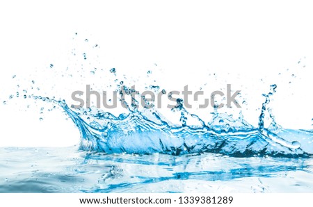 water splash with reflection