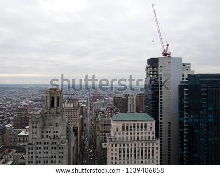 Top view of downtown skyline Philadelphia USA.