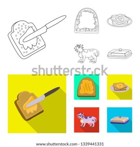 Vector design of creamy and product logo. Collection of creamy and farm stock symbol for web.