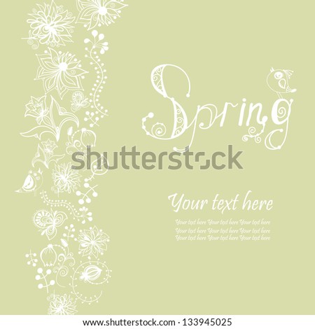 green flowers , seamless background, floral background, flowers, summer pattern