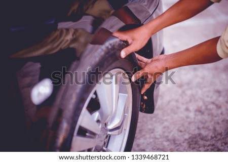 The picture shows the tire pressure for safety. Safety concept