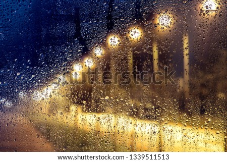 Rain drops on the window - abstract background. Close up photo.