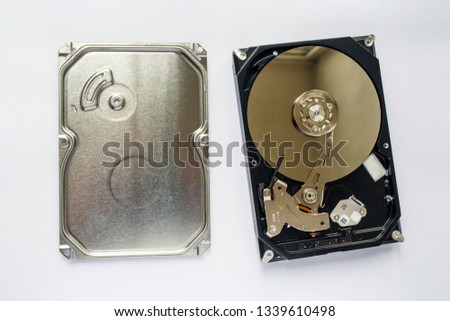 disassembled computer hard disk
