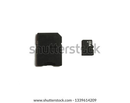 Micro SD card with adapter isolated on white background