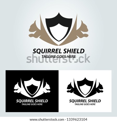 Squirrel care logo design template. Vector illustration