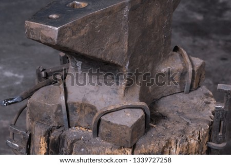 anvil in the forge close-up