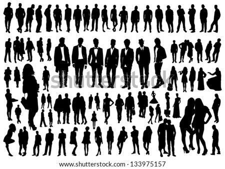 Set of people silhouettes Royalty-Free Stock Photo #133975157