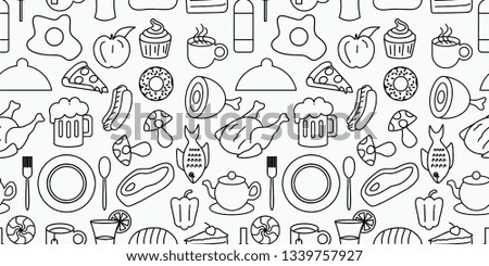 Doodle of food and drink seamless pattern vector illustration