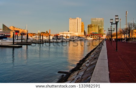 Along the water at the Inner Harbor, Baltimore, Maryland